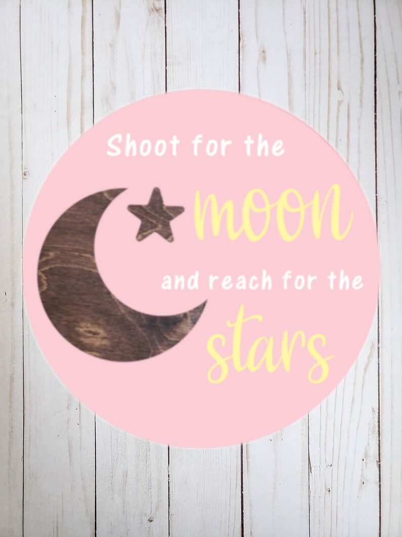 MOON AND STARS Nursery Decor/shoot for the Moon/wooden Etsy
