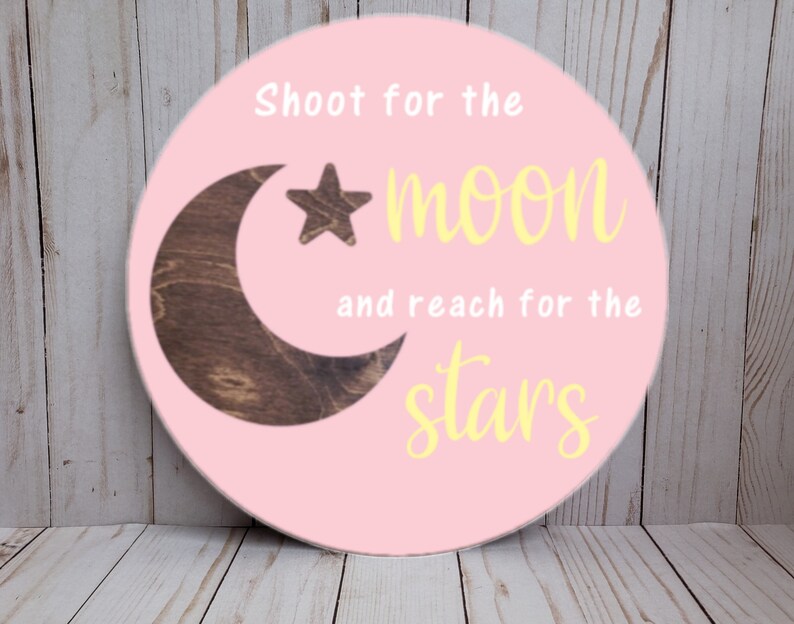 MOON AND STARS Nursery Decor/shoot for the Moon/wooden Etsy