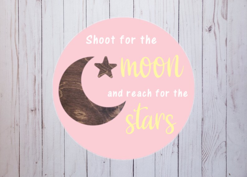 MOON AND STARS Nursery Decor/shoot for the Moon/wooden Etsy