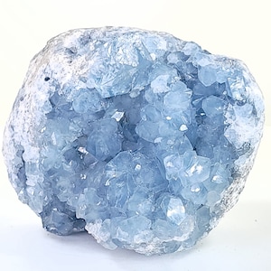 Celestine Geode Large 9 Lbs! Rare Stalactite Heavenly Blue Celestite Crystal Cluster, Raw Mineral Specimen, Beautiful Celestine Gemstone!