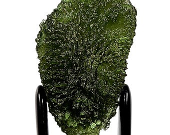 Moldavit Tektit Heilstein Groß 6,2 Gramm, Echter Roher Tschechischer Moldavit Meteorit, A + Museums-Qualität, Moldavit Schmuck Edelstein