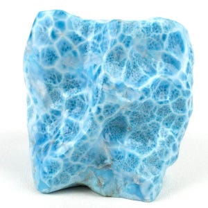 Larimar Stone Freeform Crystal, Stunning Sky Blue Larimar Gemstone, Large 3.1 Lb From Dominican Republic, Polished Larimar Mineral Specimen