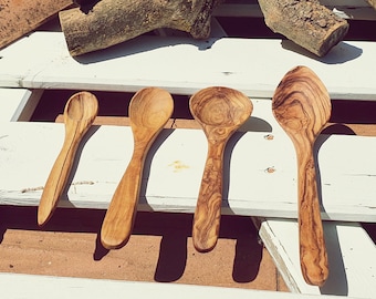 Handcrafted Olive Wood Teaspoon, Small Spoon for Sauces