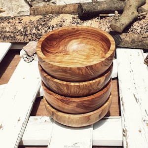 Bowls set Olive Wood handmade for Cereal Bowl for Breakfast, Individual Salads, Wooden Fruit Bowl, Snack Bowl, Vintage Bowl, Bowl For Snack