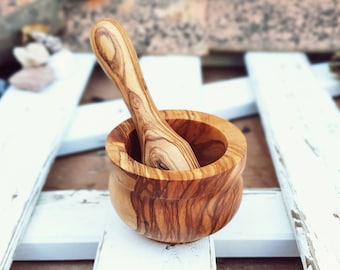 Mortar and Pestle Wood Grinding, Herb Crusher Garlic, Manual Salt Grinder, Small Wood Mortar Hand Mixer, Vintage Mortar pestle Herb Grinding