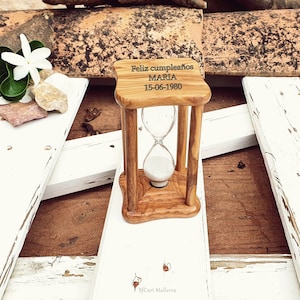Custom Sand Timer 3 or 5min, Vintage Wood Hourglass, Sand Clock, Desk Clock, Vintage Sandglass Timer, Sand Timer, Vintage Home Decoration