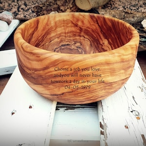 Salad Bowl olive wood Customizable, Fruit Bowl Olive Wood for centerpiece, New house client gift wedding, Fruit Bowl Olive Wood Tray
