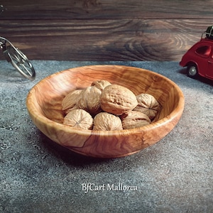 Ensaladera Madera Olivo, Cuenco Frutera, Cuenco madera Natural para ensaladas, Bandeja frutas, Plato para pasta, Cuenco desayunos y cerales