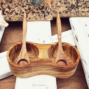 Salt Cellar With Spoons customizable, Salt and Pepper Pinch pot, Salt Shaker wood, Salt Shaker For Fine and Coarse Salt, Salt Open Container