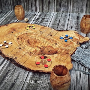 Custom Parcheesi board game, Aggravation board game Ludo on Full Rustic Olive Wood Board Parcheesi Vintage, Ludo Game Gift, Table Game