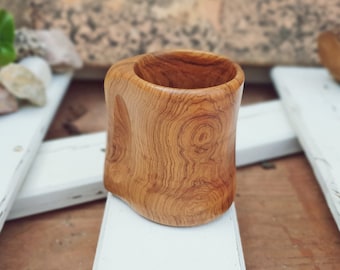 Tasse en bois d'olivier, tasse à café, petite tasse pour infusion, tasse sans plastique, tasse écologique, tasse camomille, petit pichet en bois, chope en bois