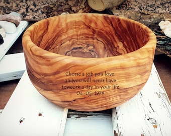 Salad Bowl olive wood Customizable, Fruit Bowl Olive Wood for centerpiece, New house client gift wedding, Fruit Bowl Olive Wood Tray