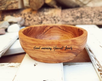 Custom Cereal Bowl, Anniversary Gift, Snack Bowl, Wood Cereal Bowl, Father's Day, Wedding Gift, Retro Salad Bowl, Mid Century Bowl, Mom Gift