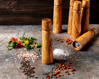 Moulin à poivre et sel, moulin à poivre en bois artisanal, moulins à poivre vintage, poivrière bois artisanal en bois, moulin à sel poivre bois