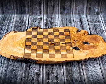 Rustic Chess Board Only, Unique Olive Wood Chess board, Chess Sets With Board, chessboard Queens Gambit, Chess Game, Gift Vintage Chess