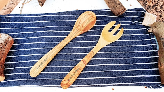 Schwertkrone Posate per insalata in legno di ulivo 30 cm