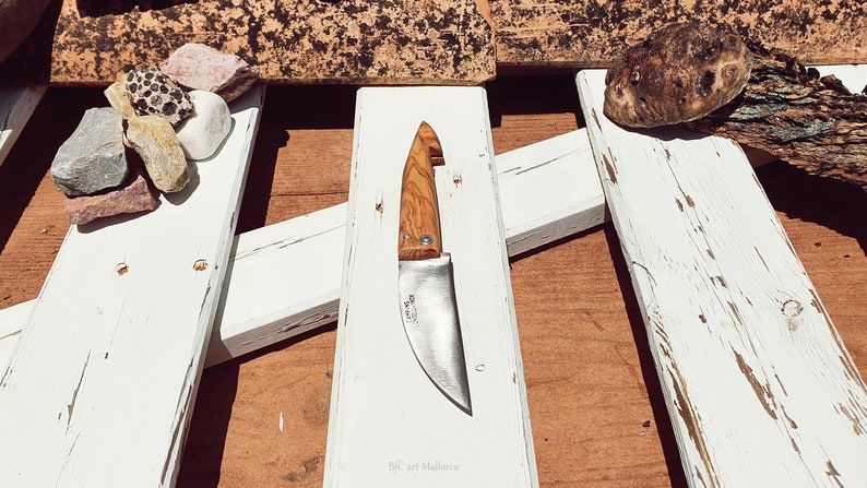Folding Pocket Knife Olive Wood, Fishing Knife, Hiker Knife, Handmade Pocket Knife, Father's Day Gift, Field Knife, Pocket Fisherman's Knife image 2
