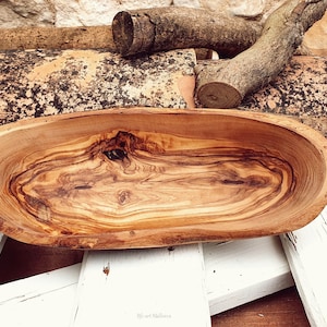 Wooden Bowls Olive Wood, Live Edge Long Bowls, Long Wooden Bowls, Wooden Plate, Fruit Plate Rustic Bowls, Boat Shaped Bowl, Bread Baskets image 8