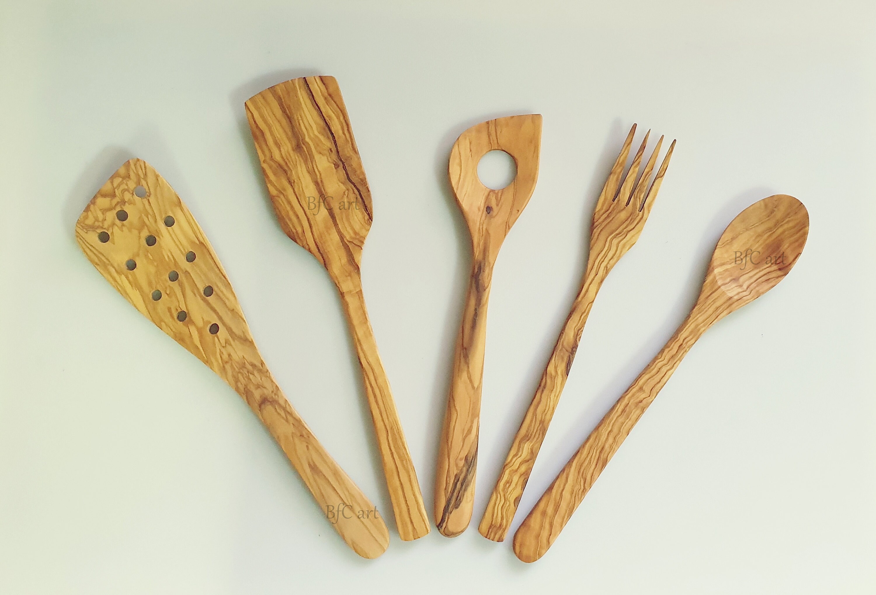 Set utensilios Cocina de Madera Olivo Ideas Regalo cocina | Etsy