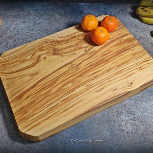 Large Charcuterie Board Handmade Olive Wood, Big Cutting Boards Wooden Large, Charcuterie Serving of Large Size and Unique Design image 1