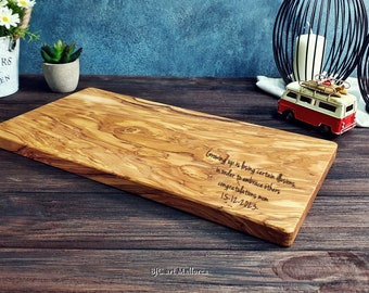 Tablas de cortar Madera de olivo Personalizadas, Tabla de embutidos para servir aperitivos y bandejas de queso, Tabla de quesos personalizada Regalo de cocina