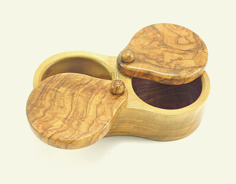 Wooden Table Salt Shaker Olive Wood Set Salt Shaker With Lid Etsy