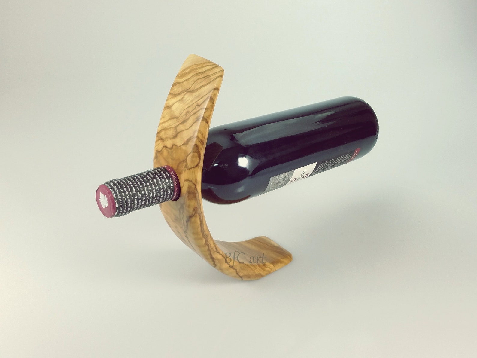 Wine Bottle Holder Olive Wood Wine Stand Wood Vintage Wine Etsy