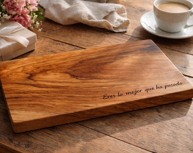 Featured listing image: Handmade Olive Wood Cutting Board, Rustic Charcuterie Board, customizable