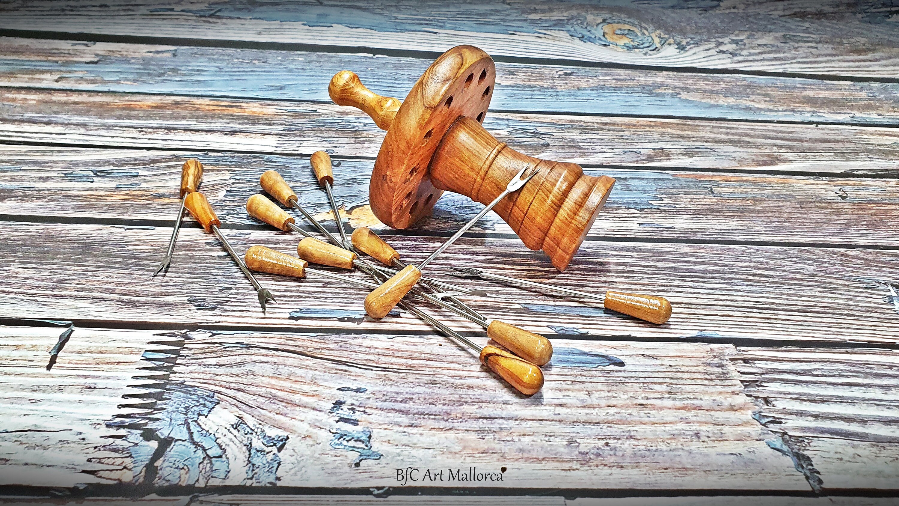 Skewer Holder Olive Wood Fruit Skewers Skewer Sticks Etsy UK