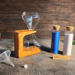Olive wood hourglass for Unity Sand Ceremony, Custom Engraved Sand Timer for Weddings, Unity Sand Ceremony, Sandzeremonie der Einheit