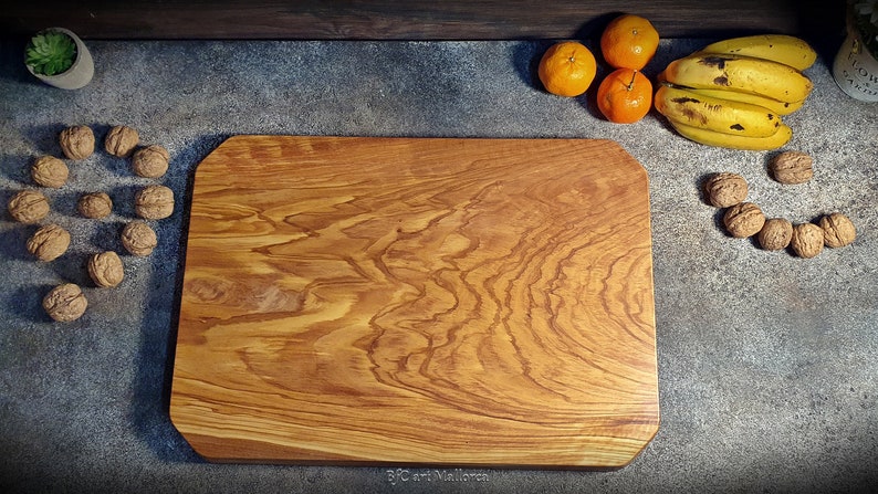 Large Charcuterie Board Handmade Olive Wood, Big Cutting Boards Wooden Large, Charcuterie Serving of Large Size and Unique Design image 8