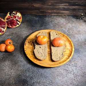 Rustic Olive Wood Plate, Handcrafted Solid Wood for Serving, Display and Decor, Unique Olivewood Tableware & Eco-Friendly Gift