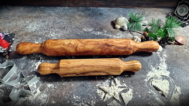 BfCartMallorca Olive Wood Rolling Pin - Thumbnail 4