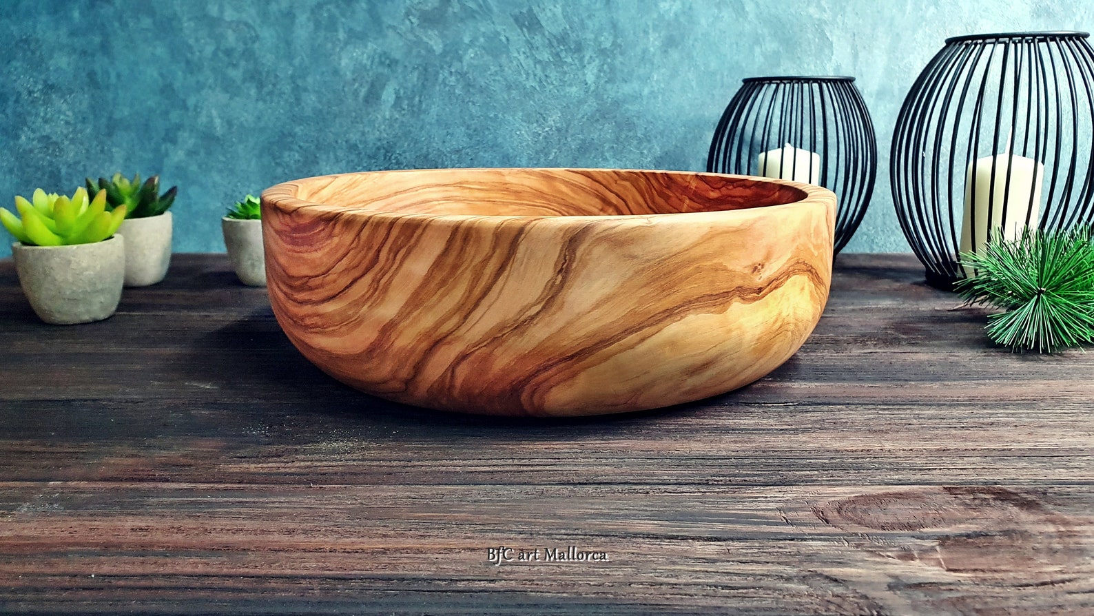 Large Wooden Centerpiece Decoration Bowl Personalized Large Etsy