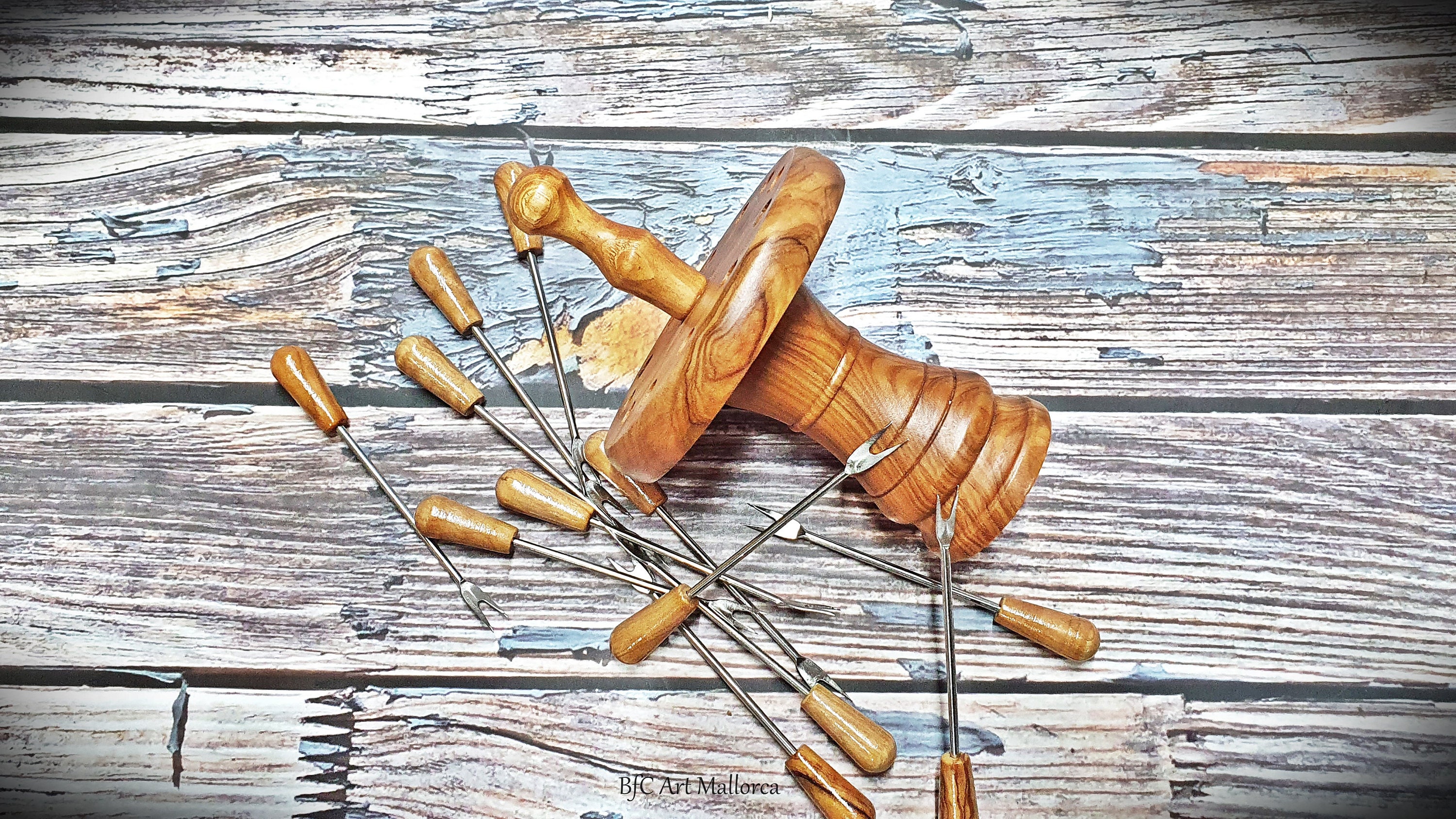 Skewer Holder Olive Wood Fruit Skewers Skewer Sticks Etsy UK