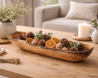Personalized Wedding Gift Olive Wood Bowl – Rustic Live Edge Centerpiece – Custom Engraved Housewarming Gift