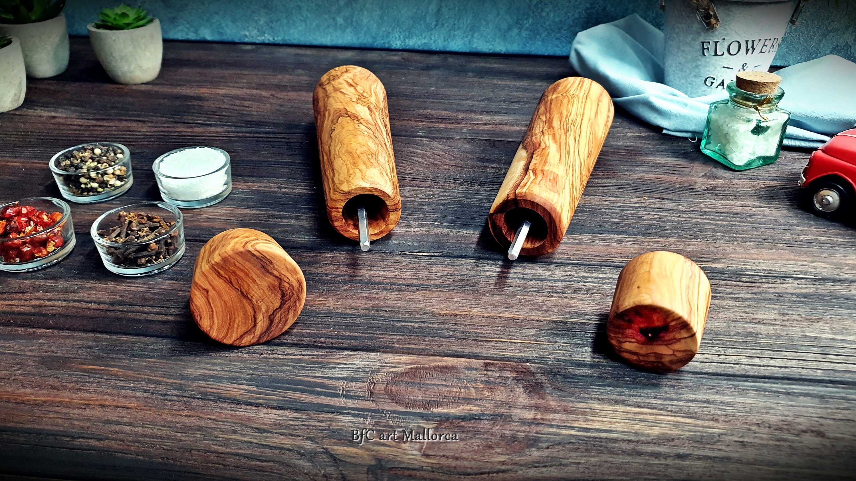 Macinapepe E Sale In Legno Di Acacia | Mulino Manuale Con Meccanismo Ceramica | 22 Cm Con Vassoio - Foto 6