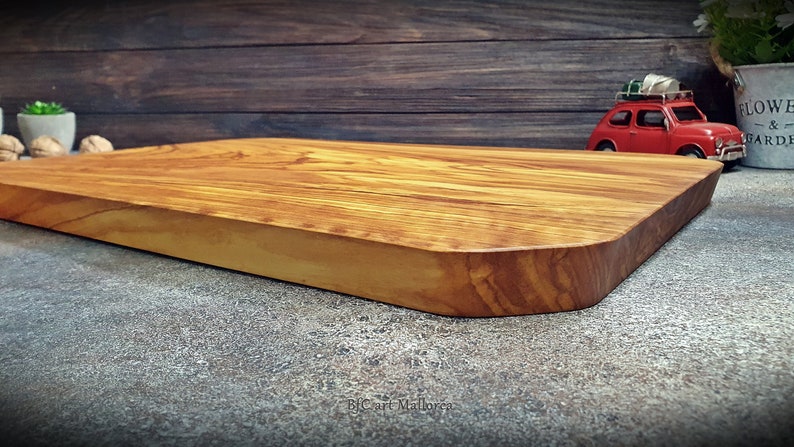 Large Charcuterie Board Handmade Olive Wood, Big Cutting Boards Wooden Large, Charcuterie Serving of Large Size and Unique Design image 7
