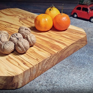 Large Charcuterie Board Handmade Olive Wood, Big Cutting Boards Wooden Large, Charcuterie Serving of Large Size and Unique Design image 10