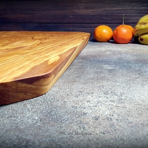 Large Charcuterie Board Handmade Olive Wood, Big Cutting Boards Wooden Large, Charcuterie Serving of Large Size and Unique Design image 6