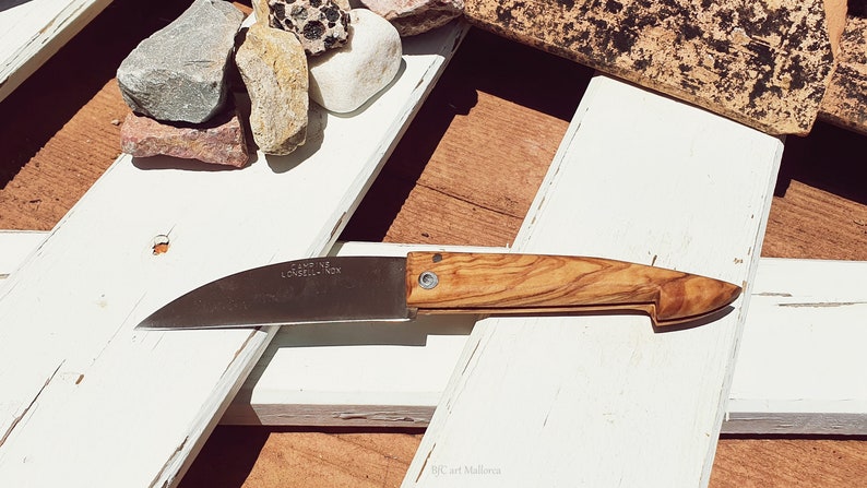 Folding Pocket Knife Olive Wood, Fishing Knife, Hiker Knife, Handmade Pocket Knife, Father's Day Gift, Field Knife, Pocket Fisherman's Knife image 10