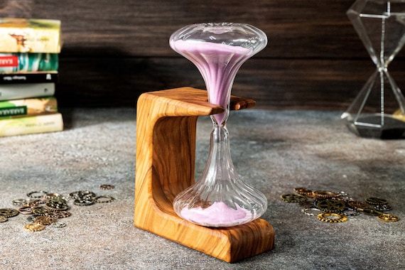 Reloj de arena Personalizable con diseno original y soporte de madera de olivo 10 min Etsy Espana