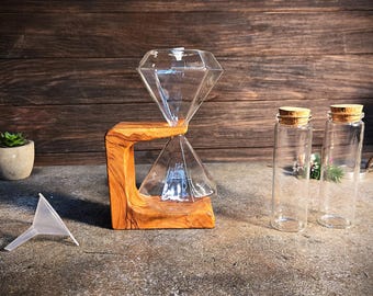 Reloj de arena de madera de olivo personalizado para ceremonias de boda, reloj de arena para celebrar el ritual de unión