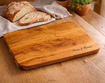 Custom Olive Wood Cutting Board, Charcuterie board gifts, Personalized Kitchen Gift, Engraved cutting boards with Engraved Message