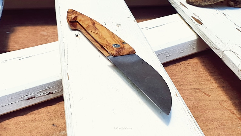 Folding Pocket Knife Olive Wood, Fishing Knife, Hiker Knife, Handmade Pocket Knife, Father's Day Gift, Field Knife, Pocket Fisherman's Knife image 3