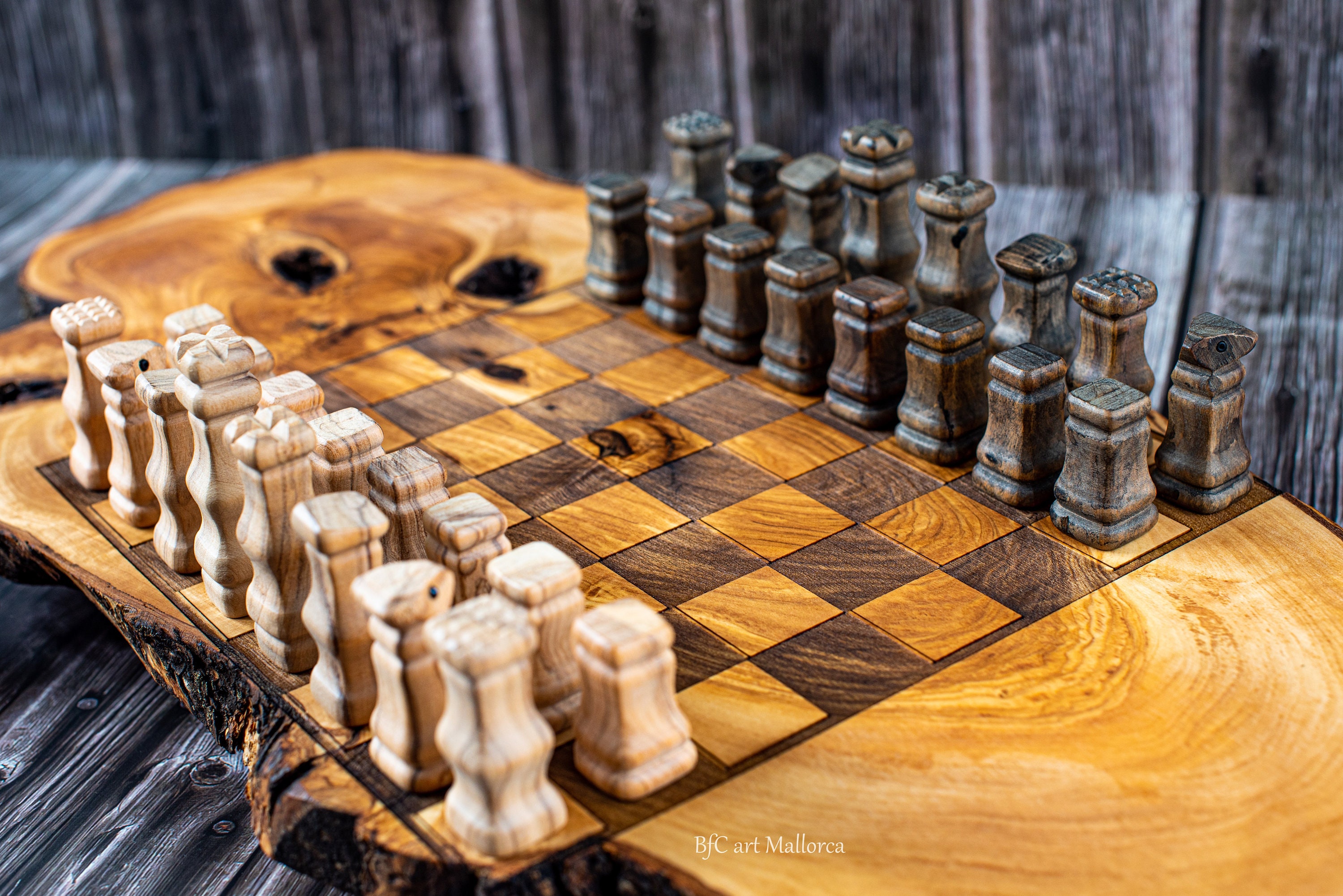 Ludo Game Rustic Olive Wood Board Olive Wood Parcheesi -  Portugal