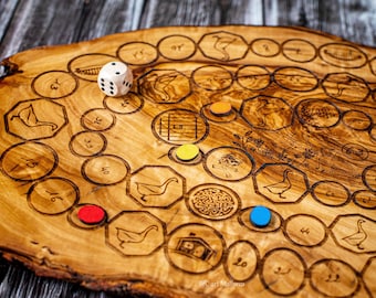 Juego De La Oca En La Selva - Gioco Dell'Oca In Legno Per Bambini Dai 5 Anni In Su - Versione Giungla - I Miei Giochi Classici