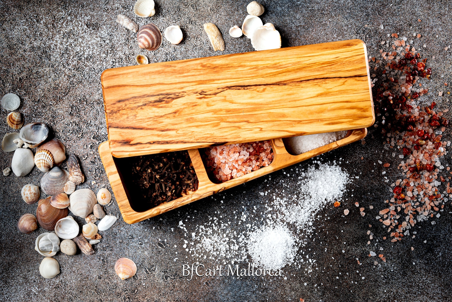 Olive Wood Salt Box With a Lid Kitchen Salt Box Large Salt Etsy