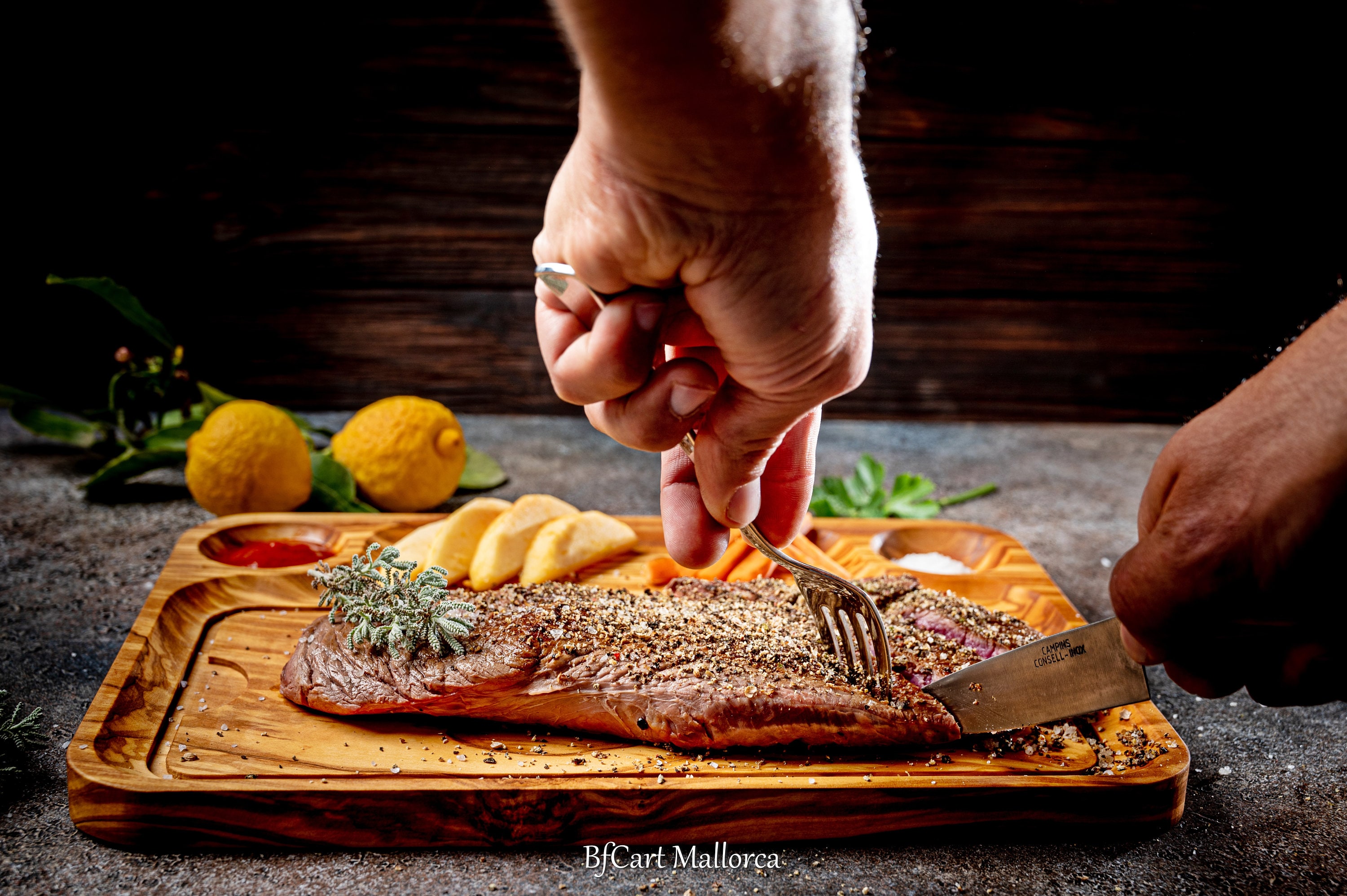 Meat Platter Steak Serving Plate Steak Board MAVOTER Pcs Acacia