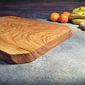 Large Charcuterie Board Handmade Olive Wood, Big Cutting Boards Wooden Large, Charcuterie Serving of Large Size and Unique Design image 4